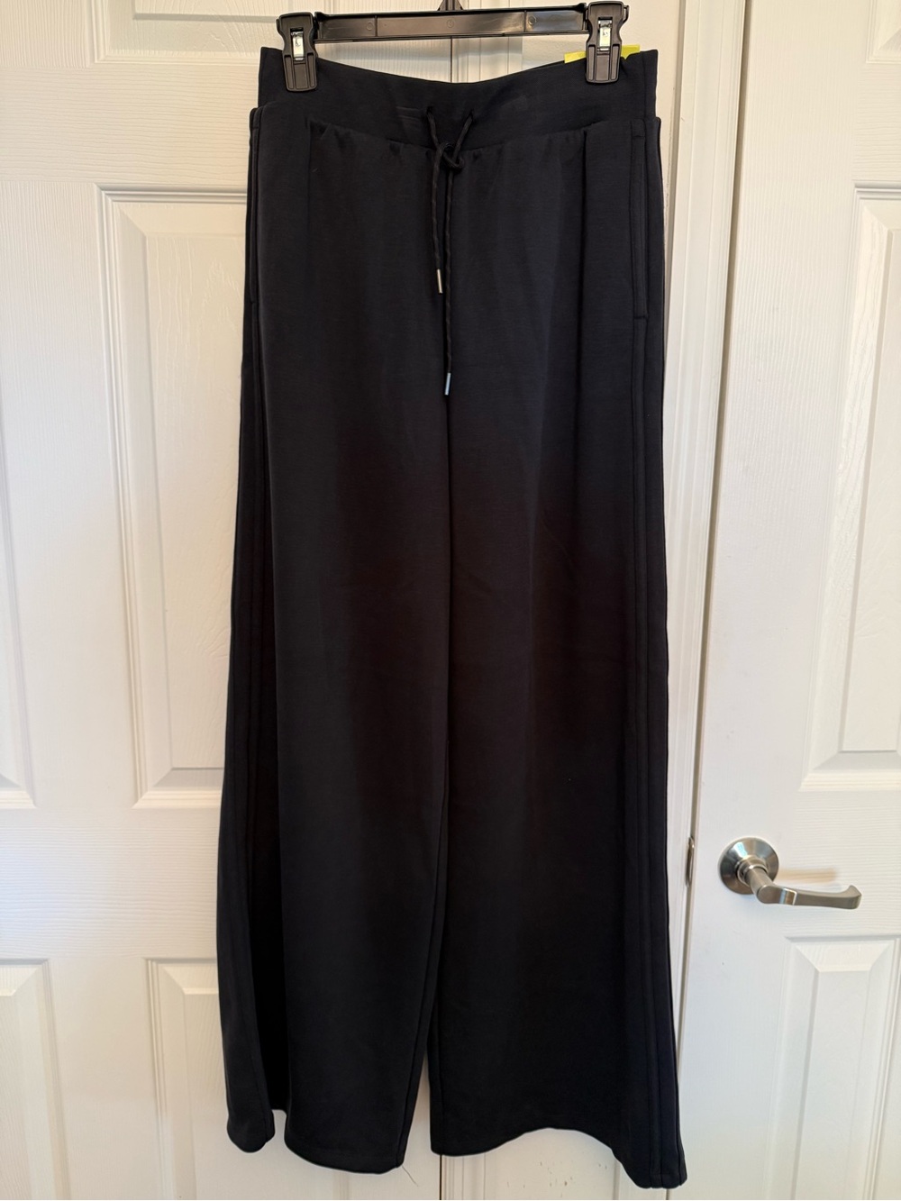 all in motion Black Airy-Sleek Wide-Leg Drawstring Pants High Rise